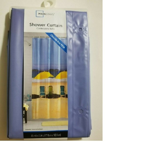 Mainstays Shower Curtain Beach Front Photoreal - Picture 2 of 6